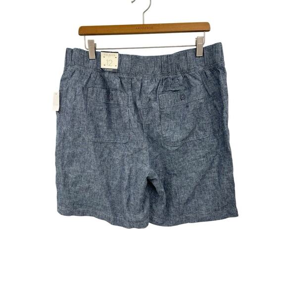 NWOT Talbots Simply Flattering Shorts Linen Cotton Blend Blue Chambray Size 12 - Picture 3 of 8